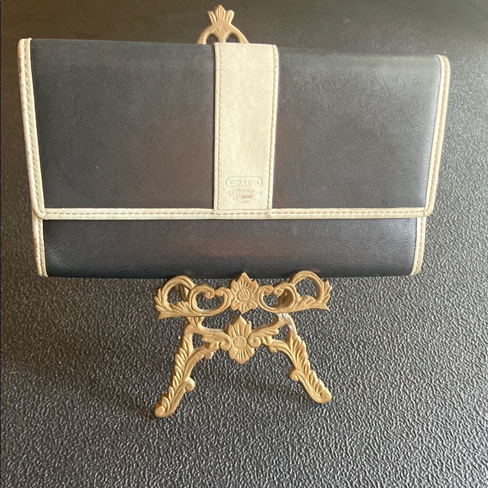 Coach Midnight Blue and White Wallet